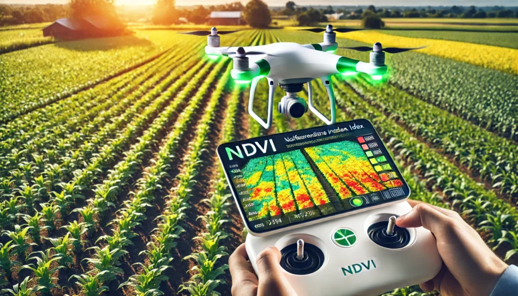 Imagem de tela do Drone com NDVI